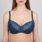 Elastic Lace Underwire Bra with Triple-Support Cups 112830