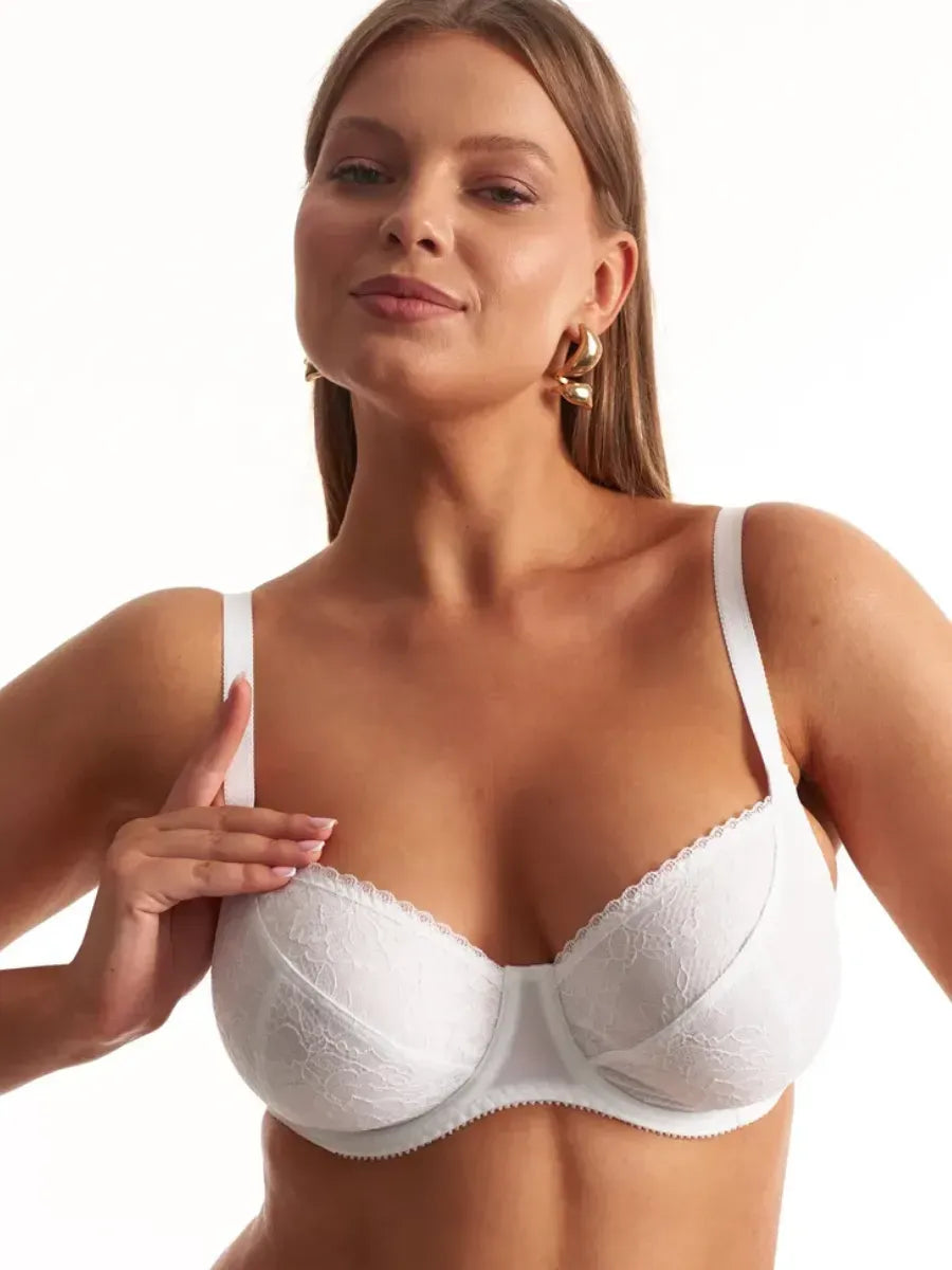 Classic Underwire Bra with Lace and Bows 117180