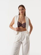 Classic Underwire Bra with Lace and Bows 117180