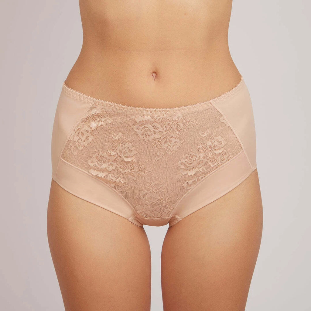 High-Waist Slip Briefs with Lace 256180
