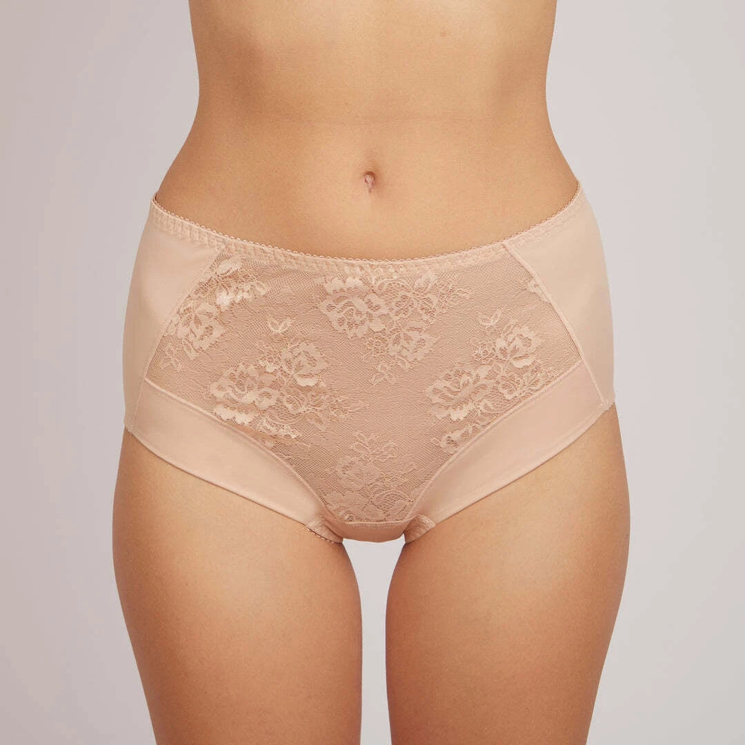 High-Waist Slip Briefs with Lace 256180